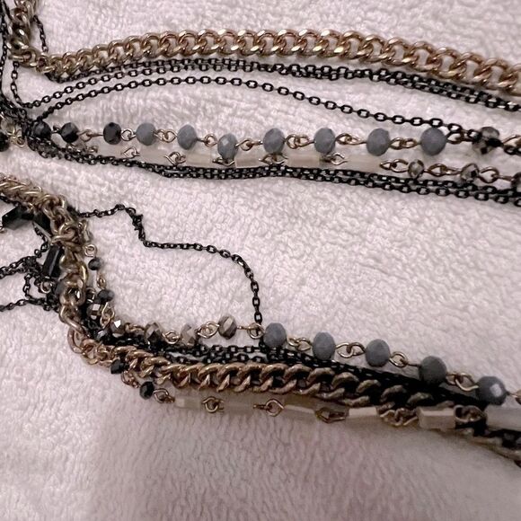 Express gold beaded long necklace. Lots of rows - Picture 7 of 7